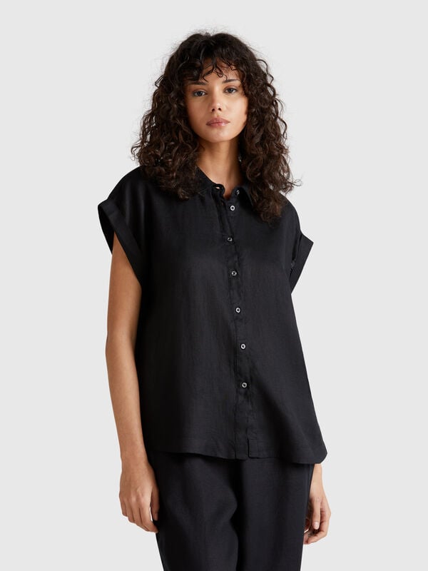 Regular fit shirt in pure linen Women