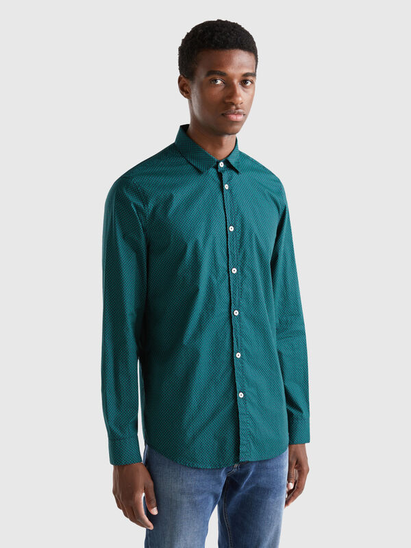 Patterned slim fit shirt