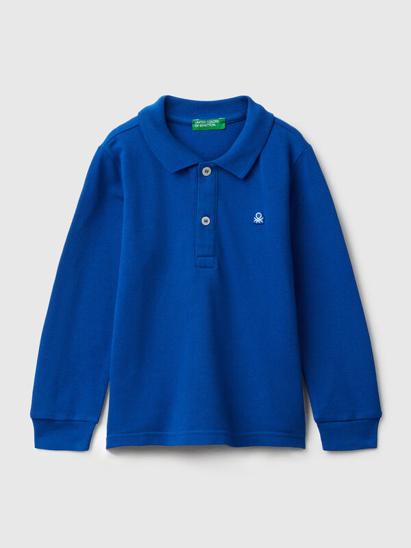 Long sleeve polo in cotton  Junior Boy