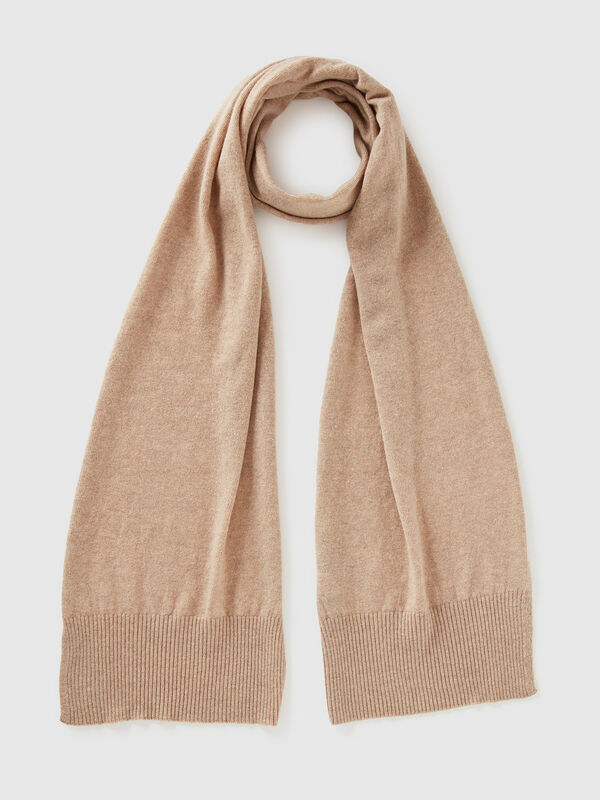 Beige scarf in pure Merino wool Women