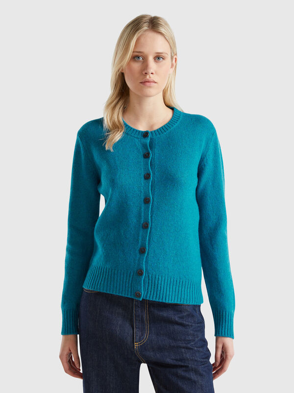 Cardigan in pure Shetland wool Women