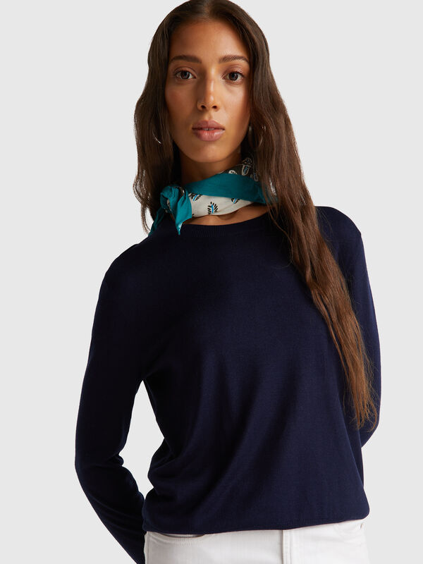 Long sleeve top in silk blend Women