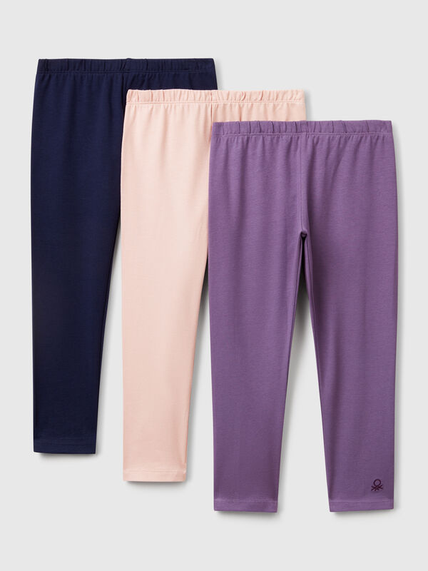 Three leggings in stretch cotton Junior Girl