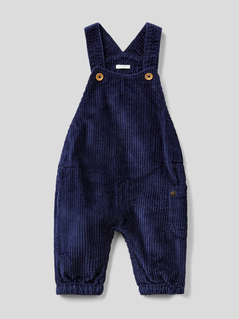 Dungarees in velvet with pocket