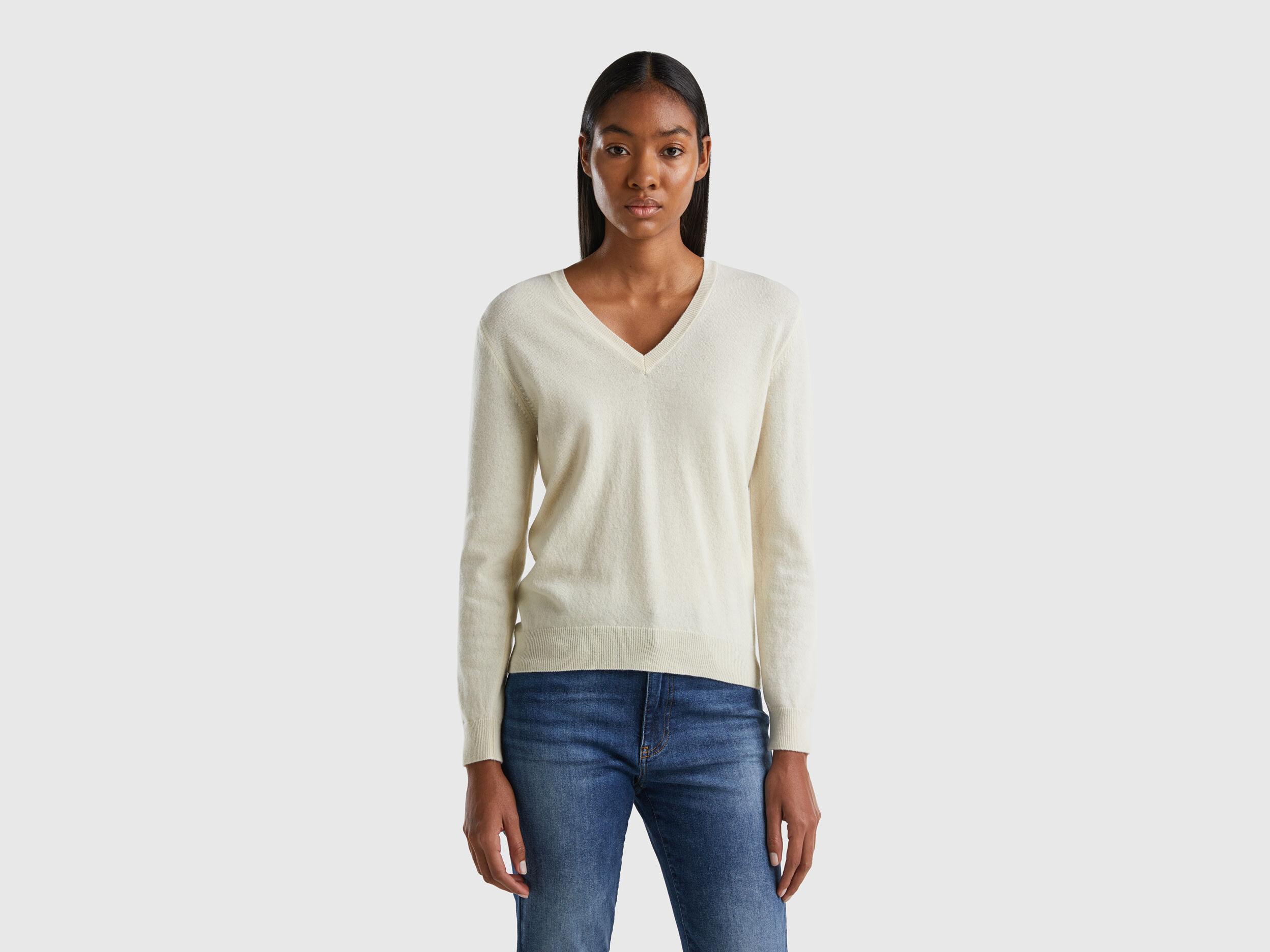 Benetton v neck sweater on sale