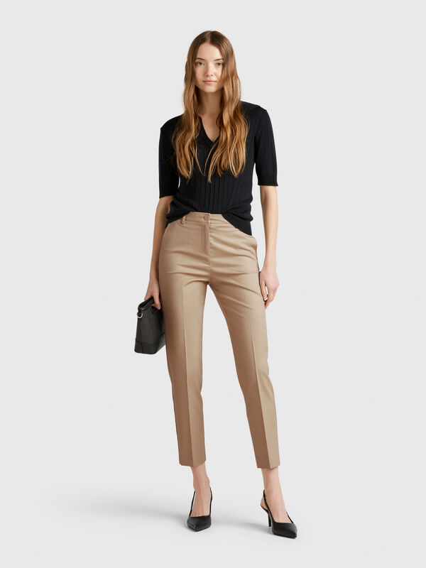 Stretch cotton chinos Women