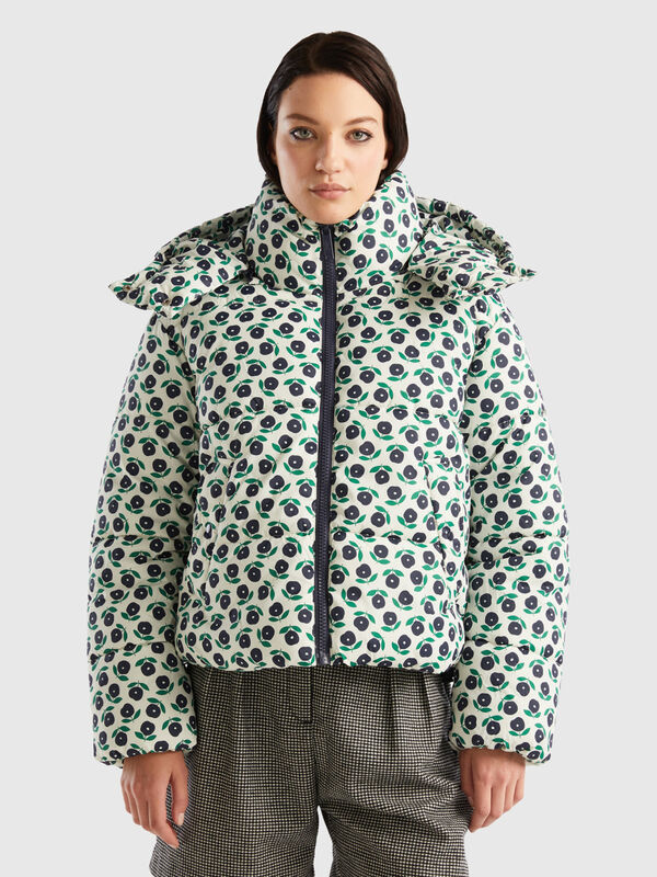 Padded jacket with flower print