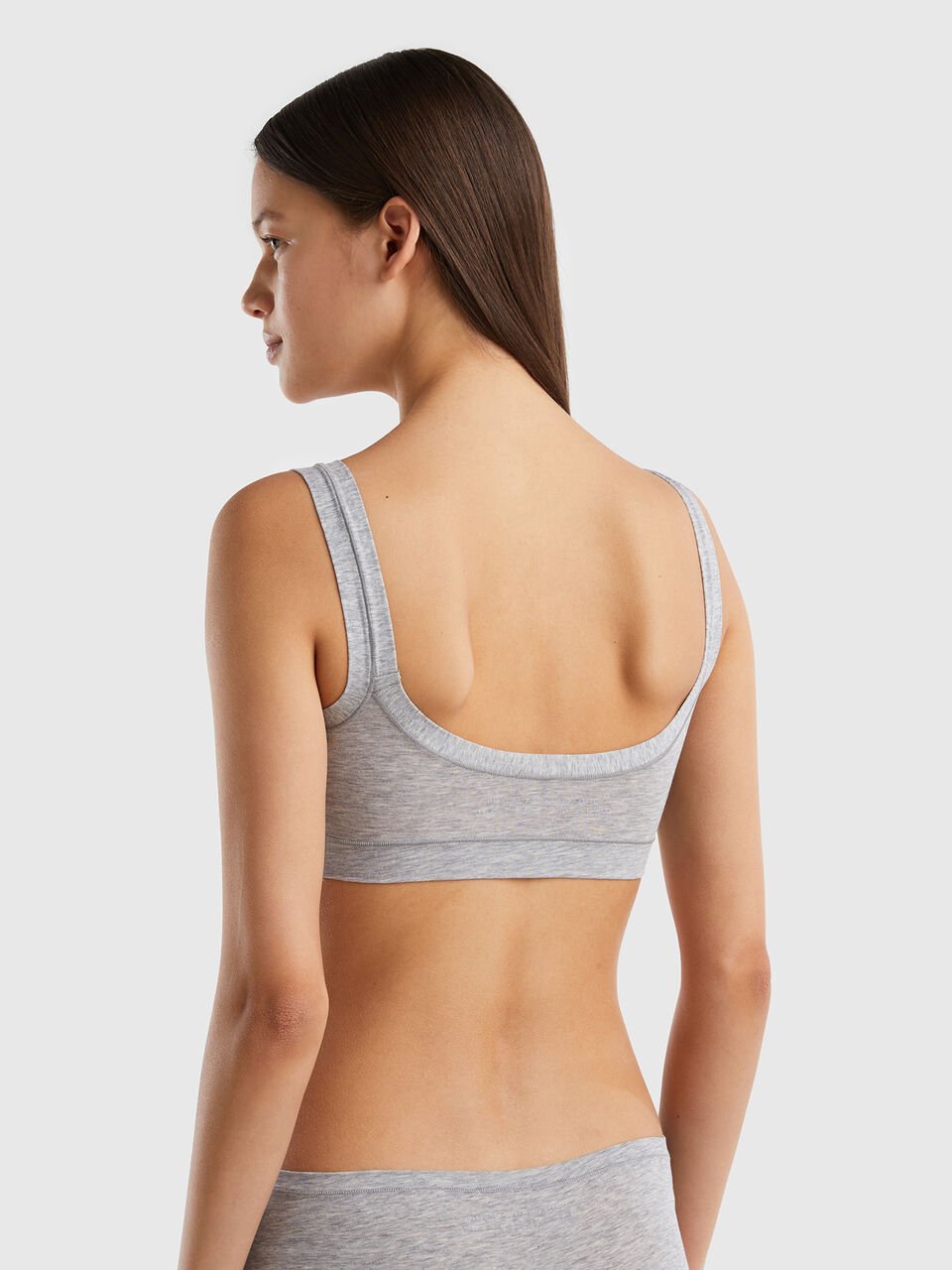 Super stretch organic cotton bra - Light Gray