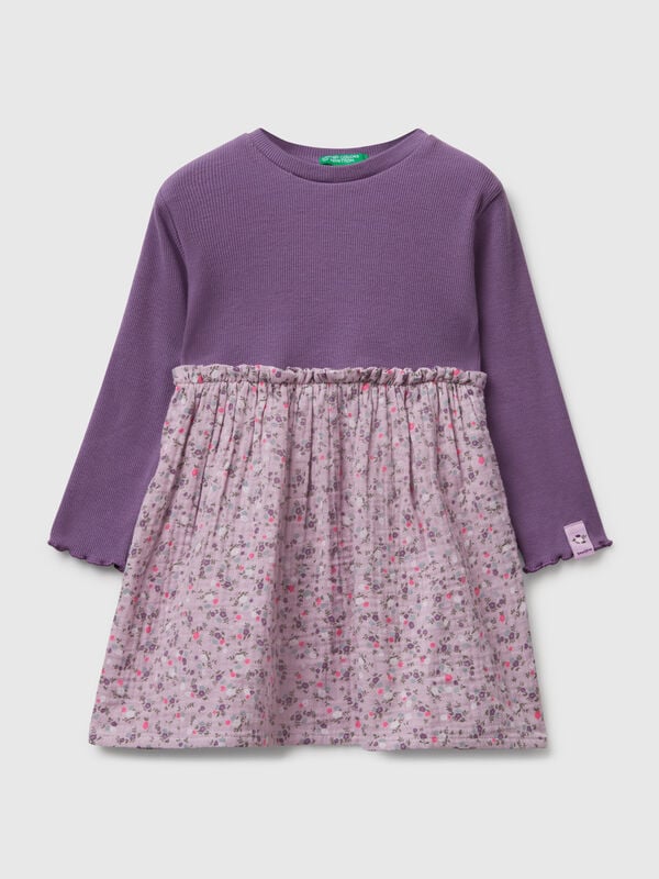 Long sleeve dress with flowers Junior Girl