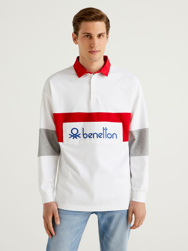 Rugby polo in organic cotton
