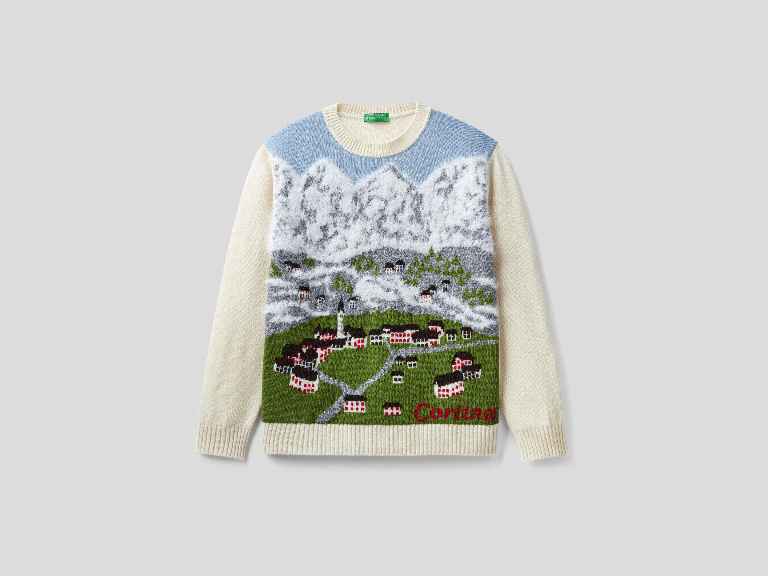 Benetton online jacquard sweater