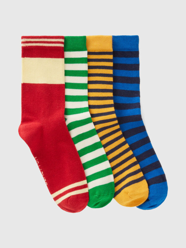 Four pairs of striped socks