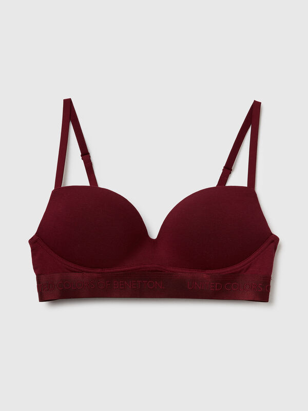 Padded bra in stretch cotton Women