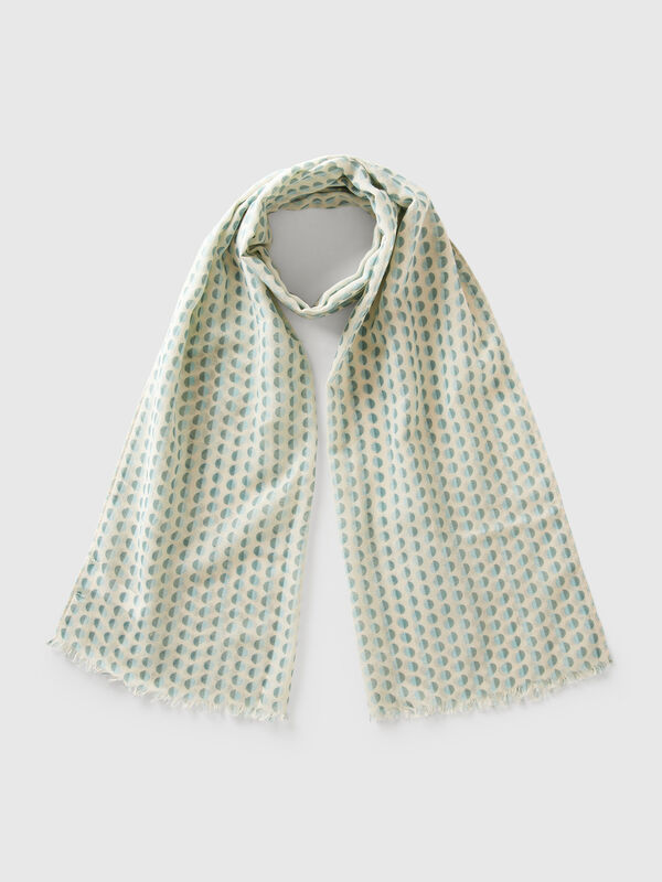 Green and blue polka dot scarf Women