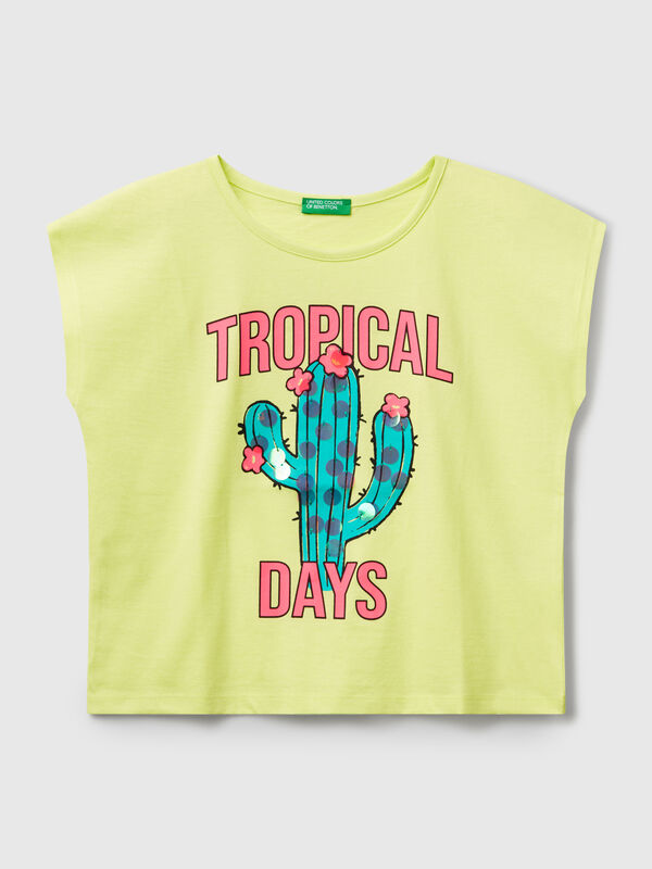 T-shirt with print and sequins Junior Girl
