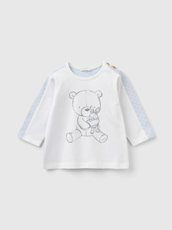 Optical t-shirt with teddy bear print