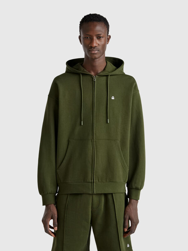 Zip-up hoodie in cotton Men