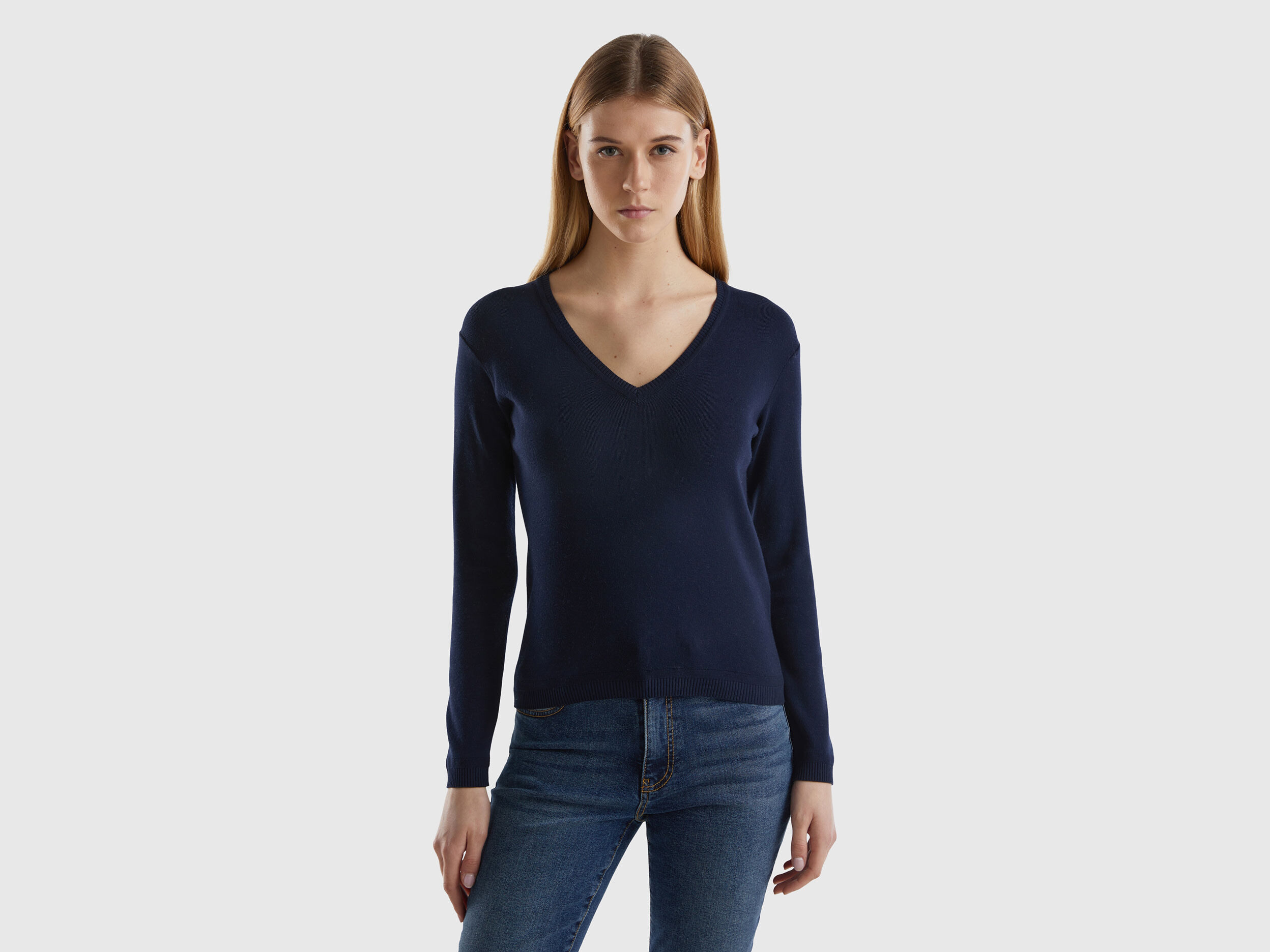 Women s Long Sleeve Tricot Cotton Sweaters 2024 Benetton