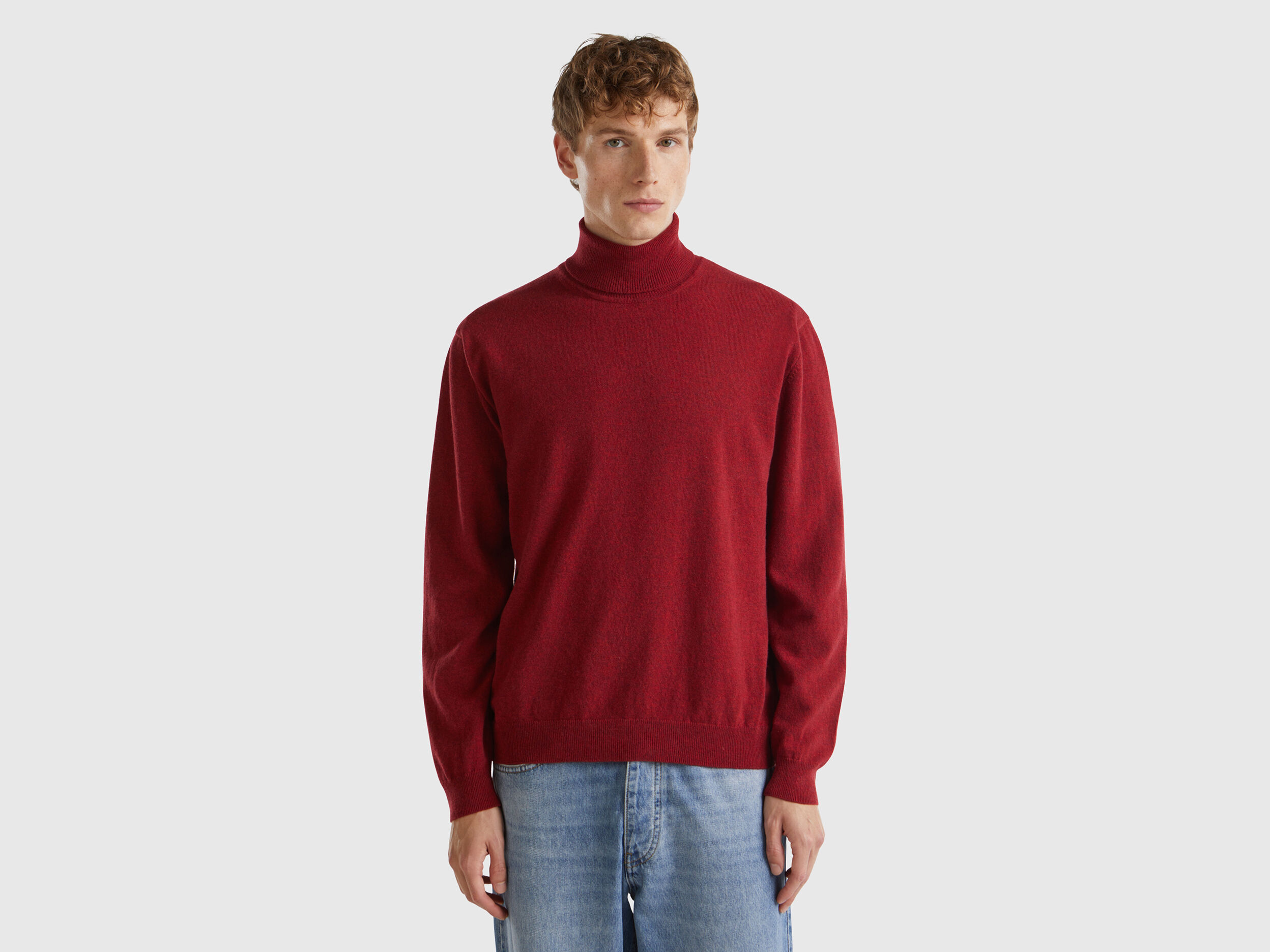 Men s High Collar Merino Wool Sweaters Women 2024 Benetton