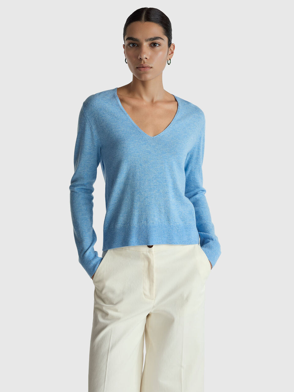 V NECK SWEATER L/S Women image number null