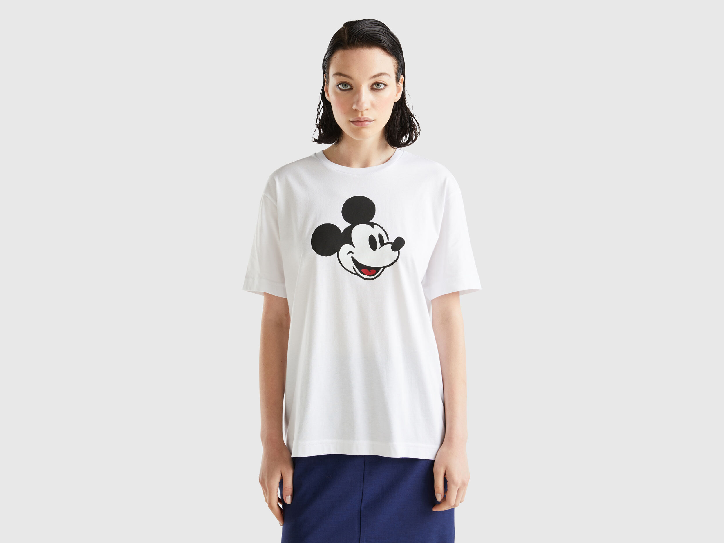 White Mickey Mouse t shirt White Benetton