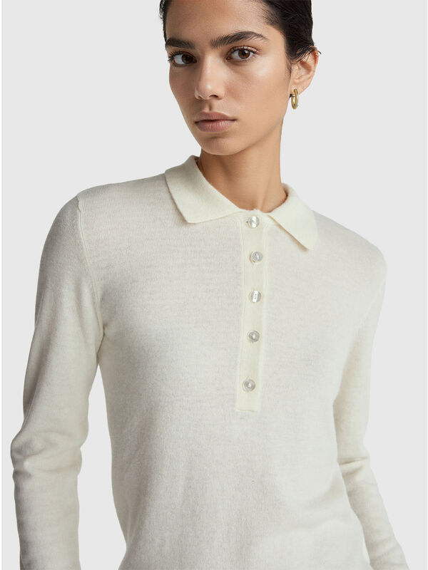 Cashmere blend knit polo Women