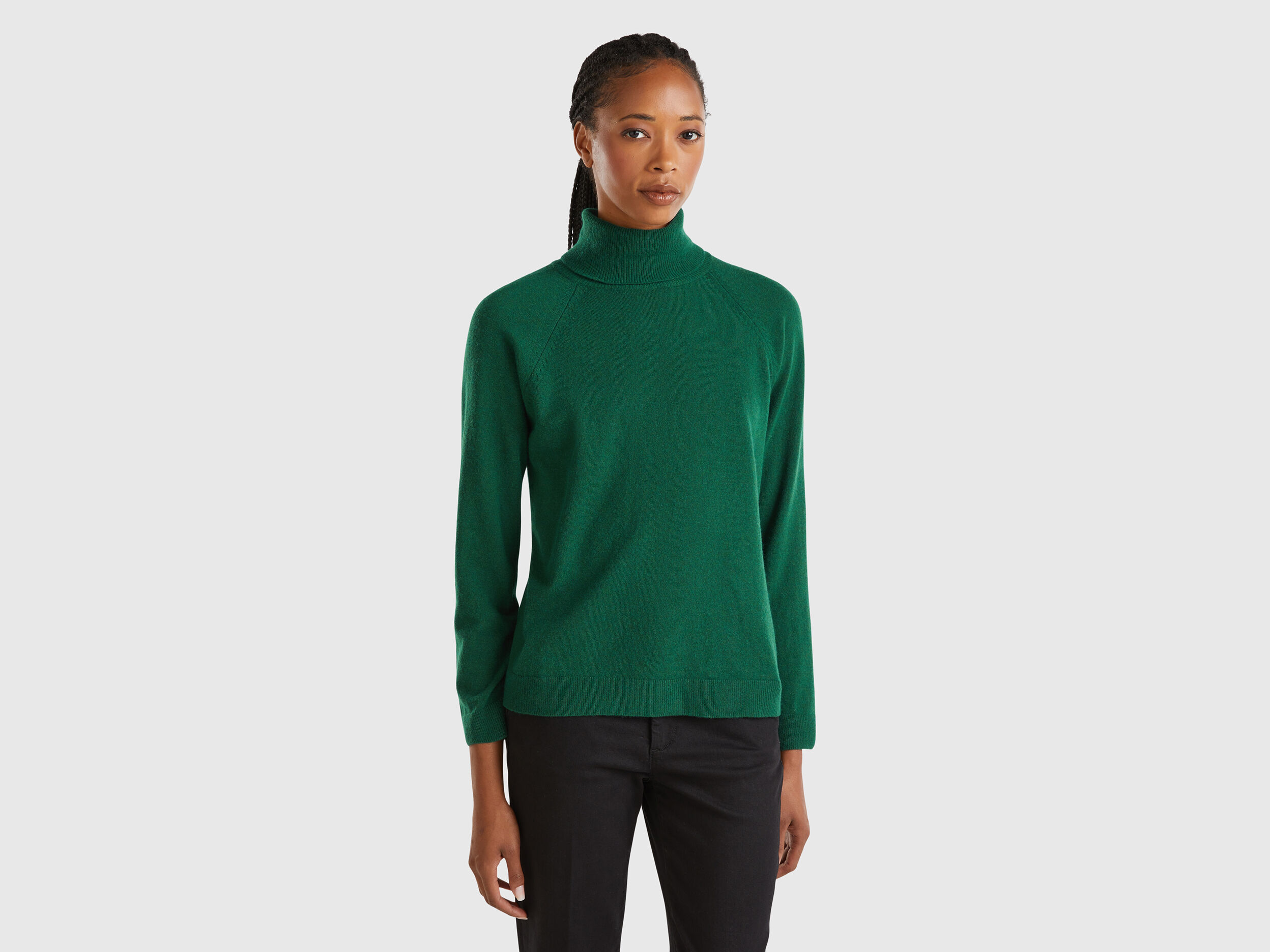 Womens green turtleneck sweater cheap