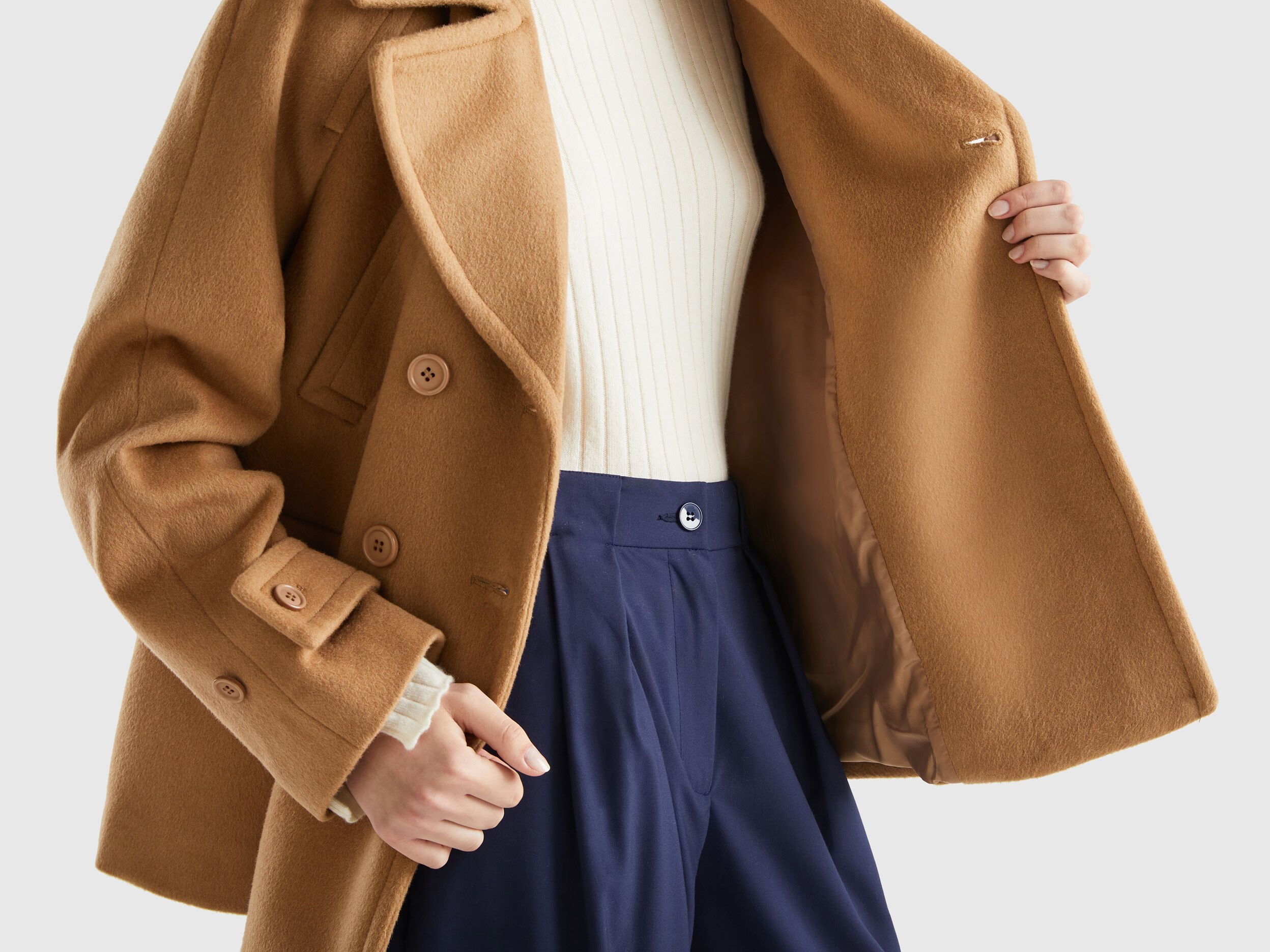 Manteau camel shop court femme