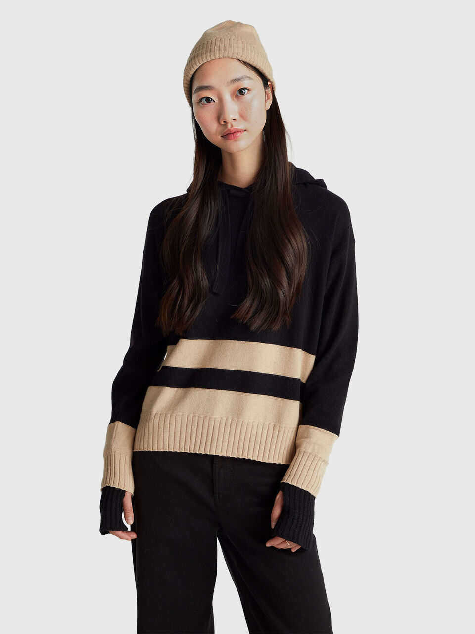 SWEATER W/HOOD Women image number null