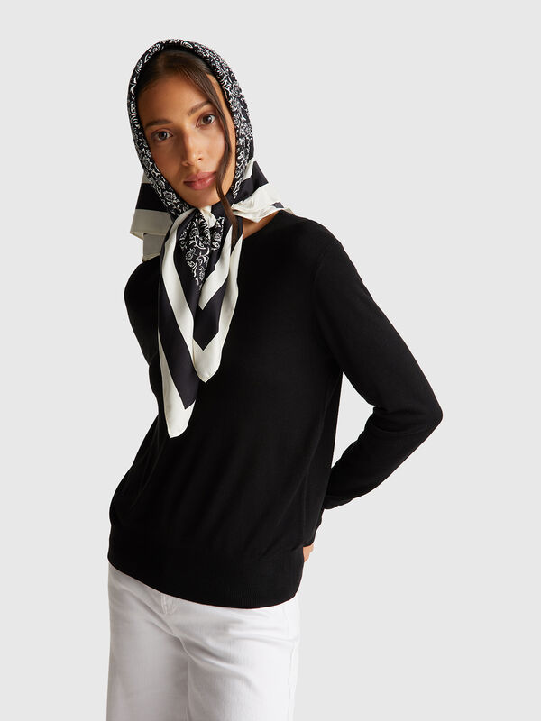 Long sleeve top in silk blend Women