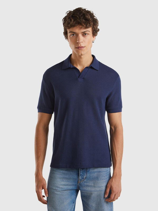 Perforated cotton polo shirt Men
