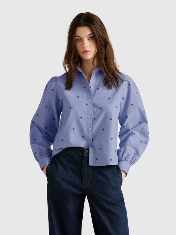 Shirt with flower embroidery Women