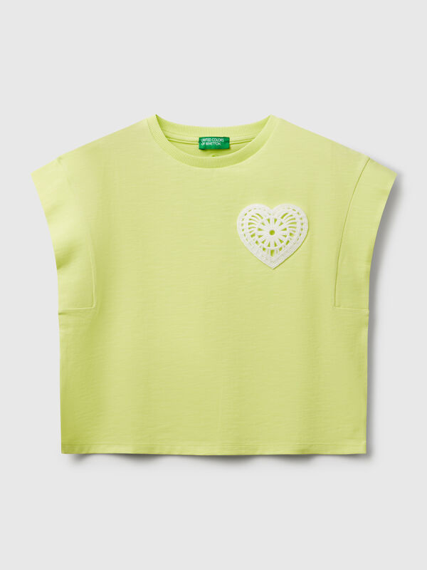 T-shirt with macramé patch Junior Girl