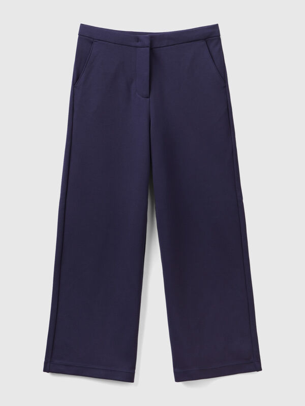 Palazzo trousers in viscose blend