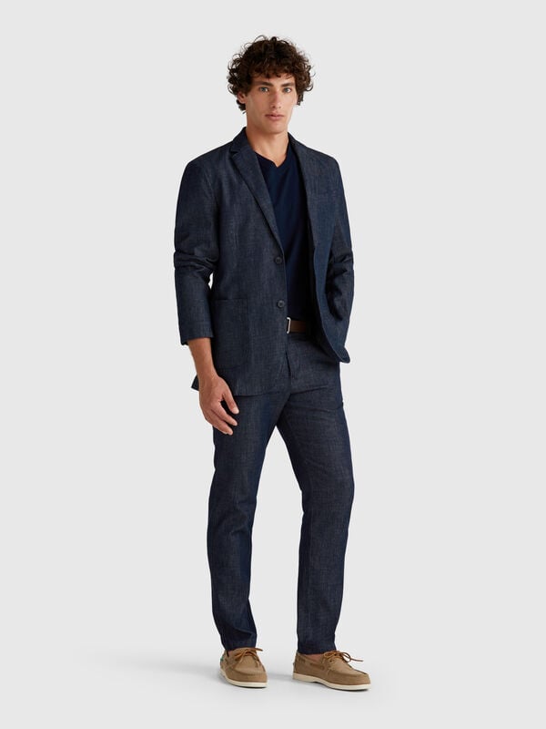 Slim fit chambray chinos Men