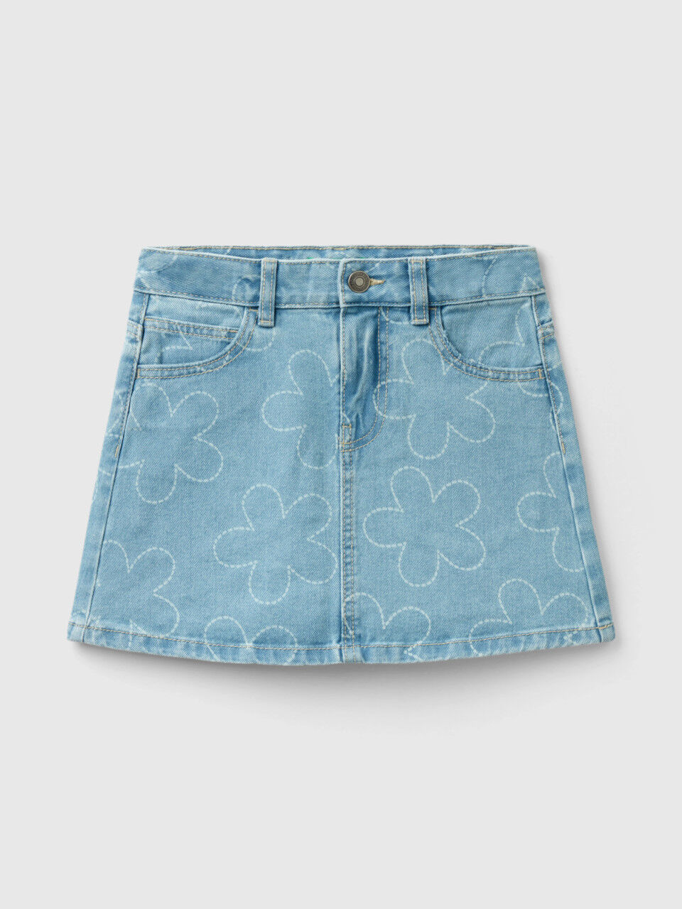 Baby blue jean skirt clearance