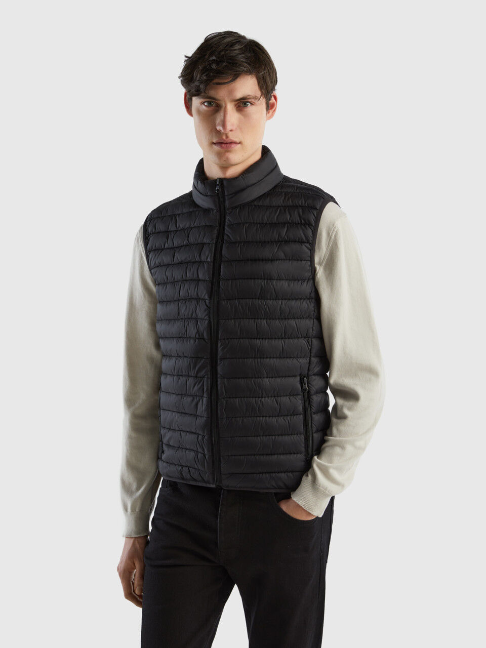 Mens puffer on sale jacket sleeveless