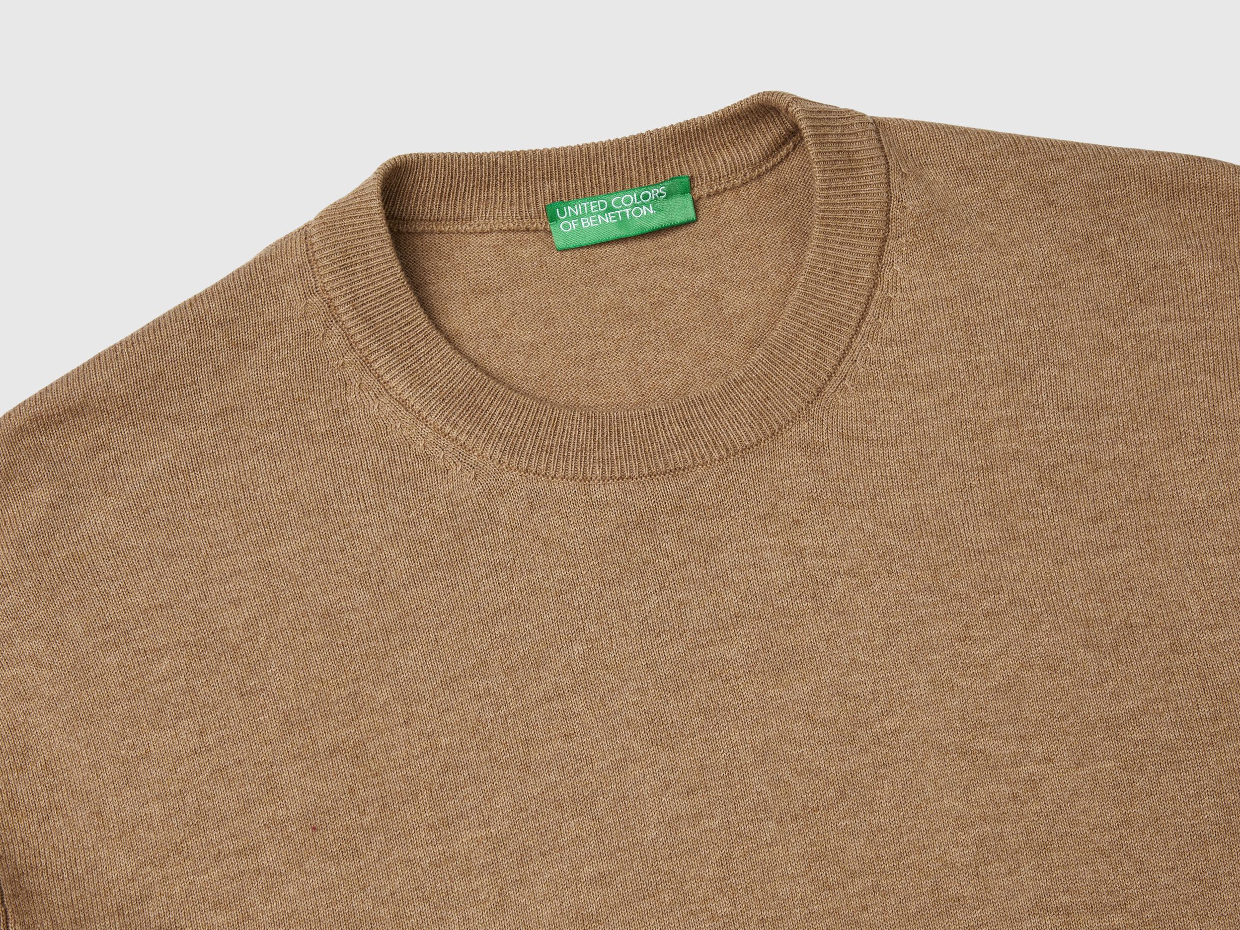 Cotton and wool crew neck sweater