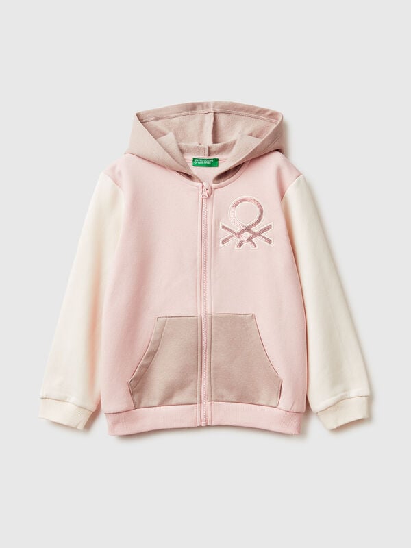 Sweatshirt with zip and sequins Junior Girl