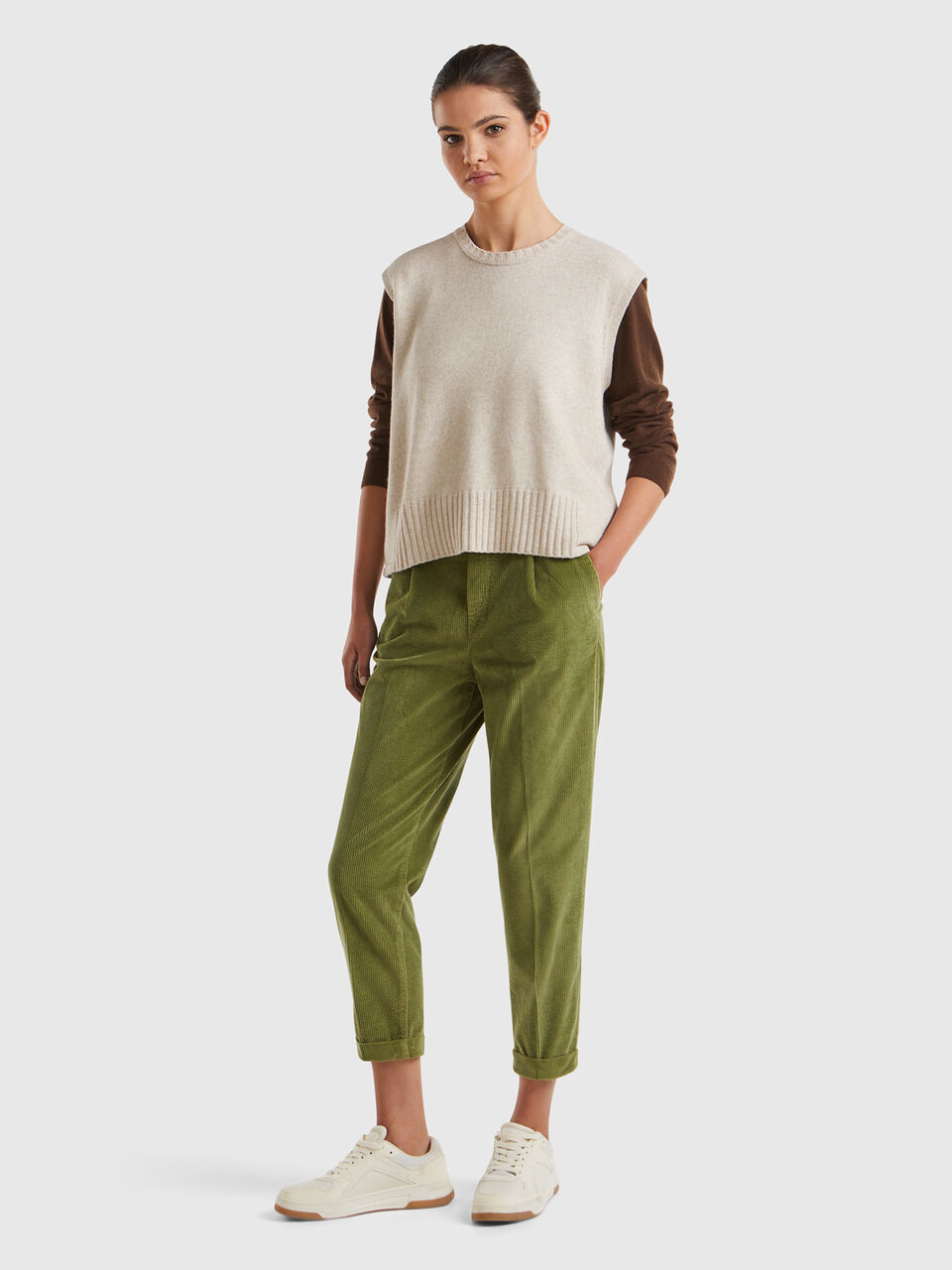 SLEEVELESS SWEATER Women image number null