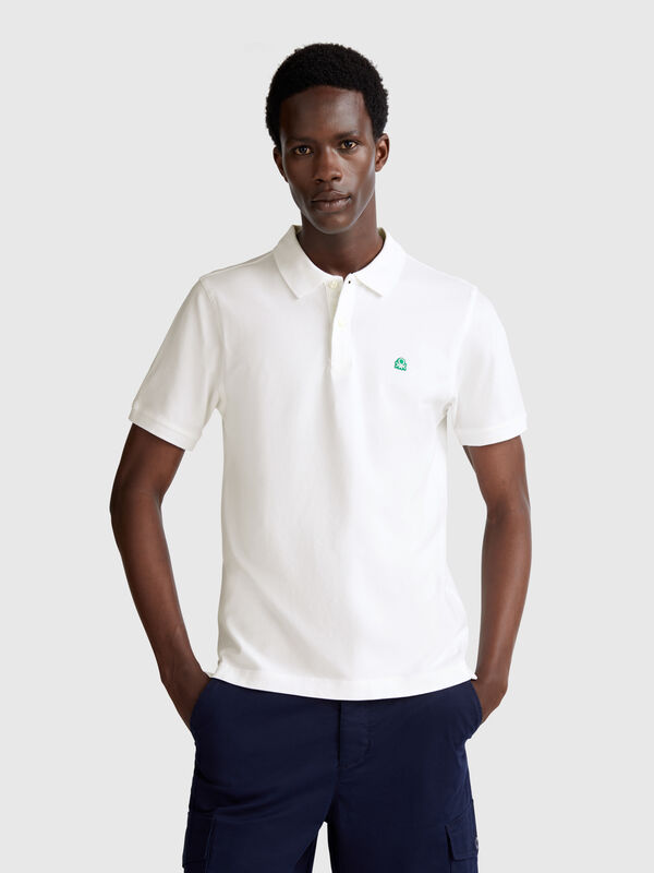 White slim fit polo Men
