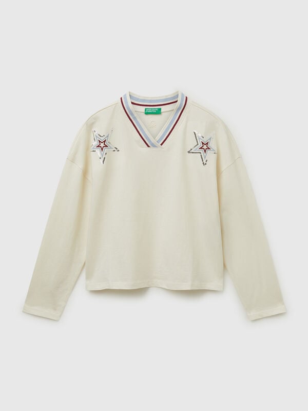 T-shirt with sequin embroidery Junior Girl