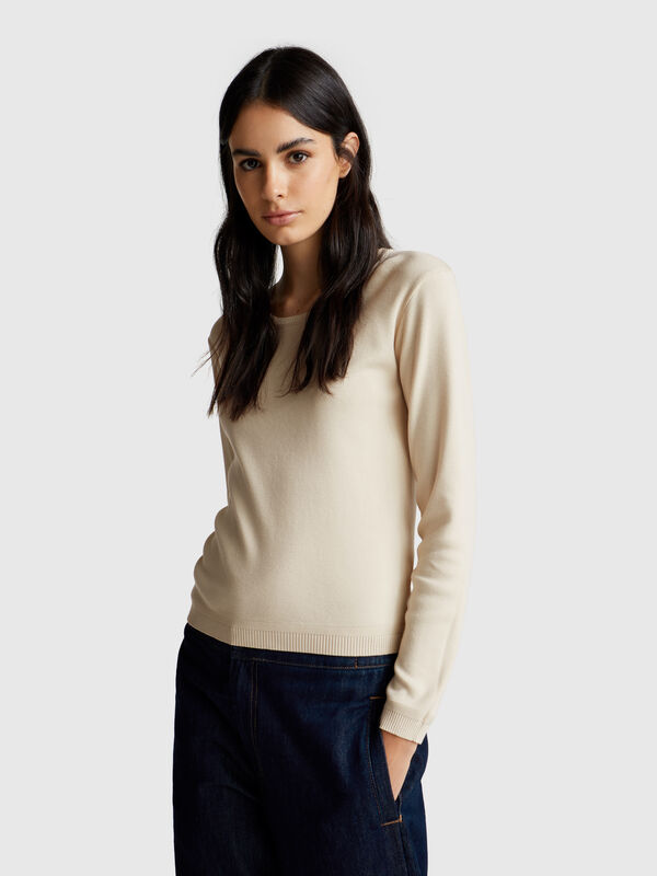 Crew neck sweater in pure cotton Crew neck sweater in pure cotton Women