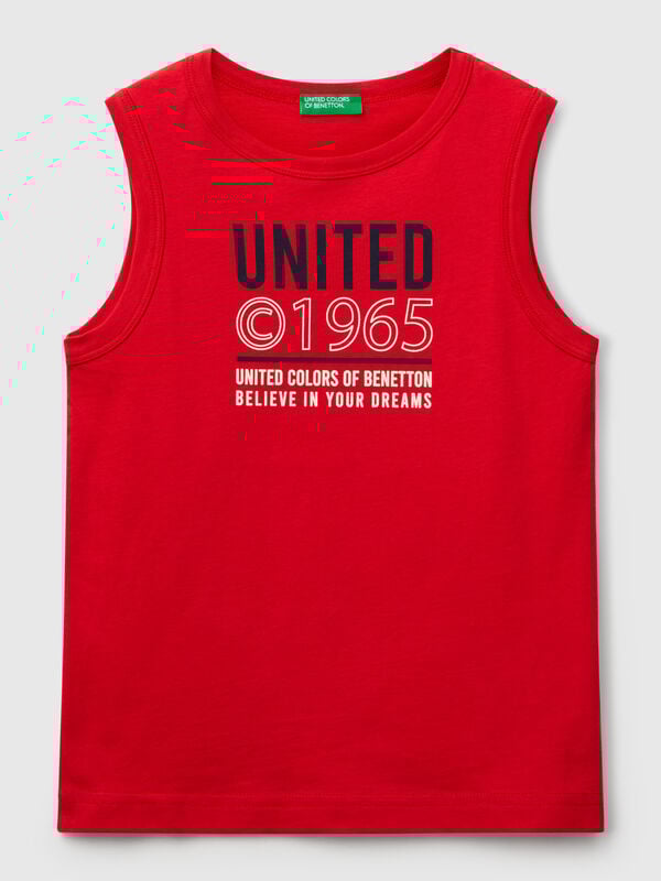 Tank top in 100% organic cotton with logo Junior Boy