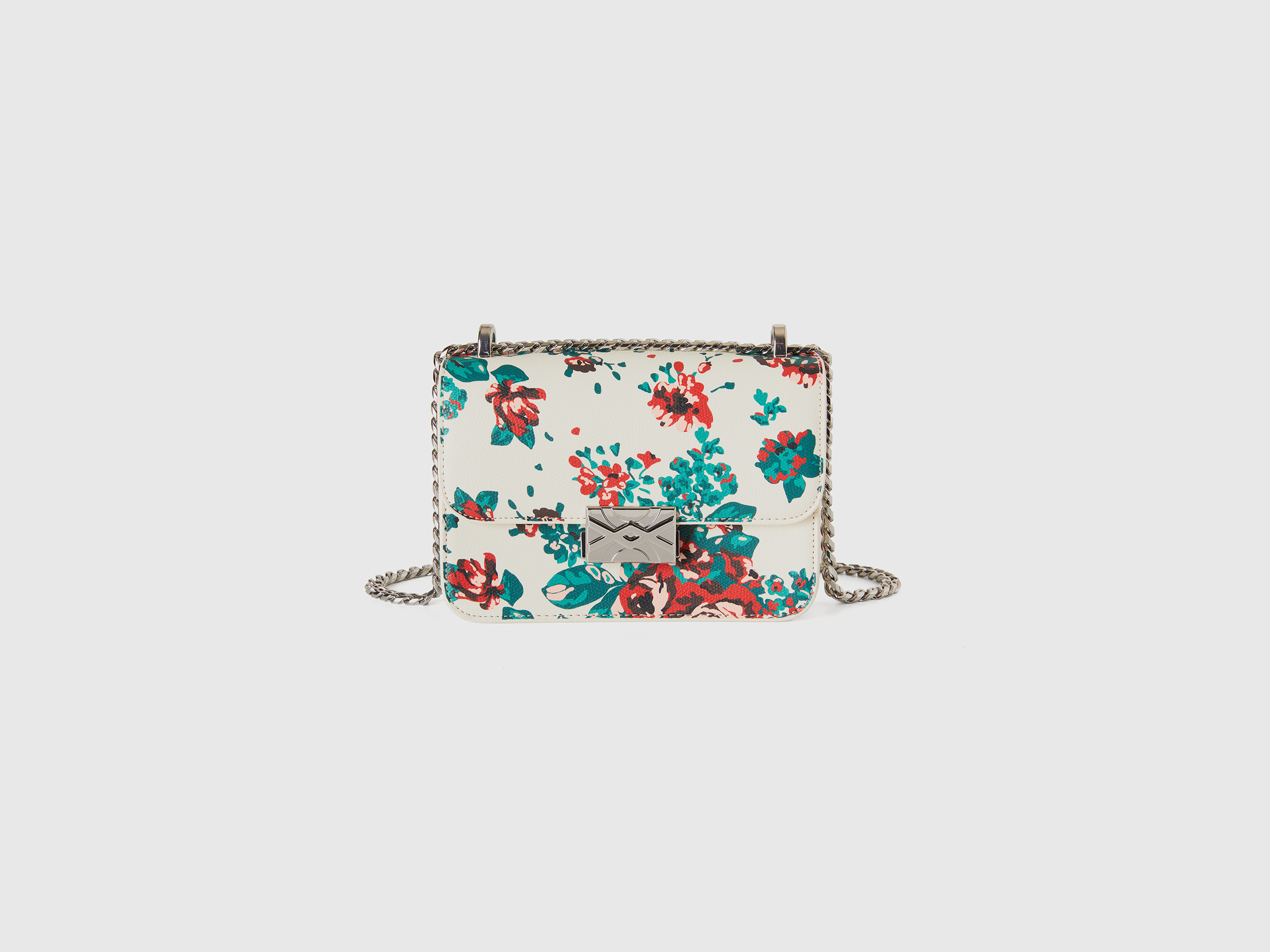 Small Be Bag with floral print - Creamy White | Benetton