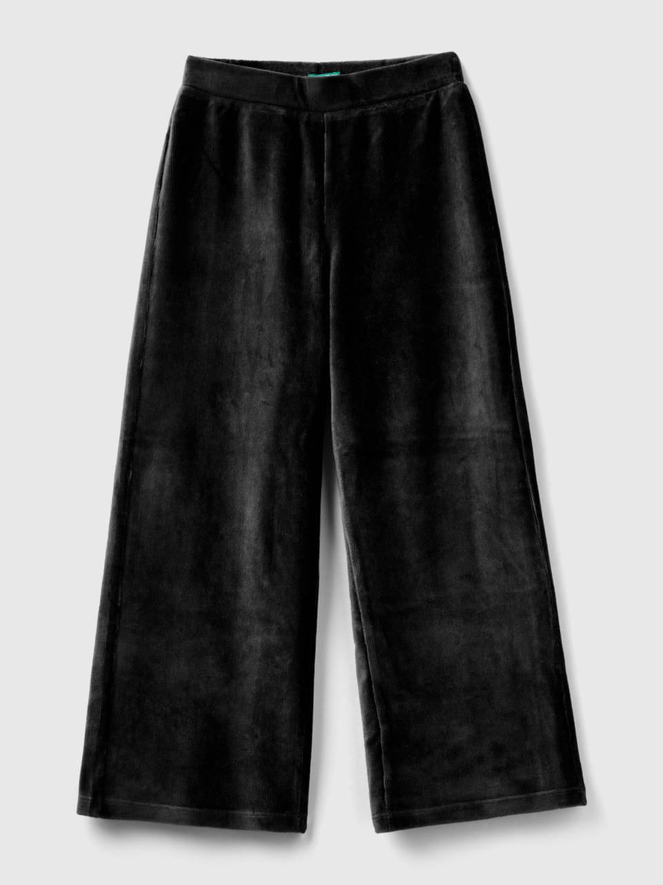 Wide chenille trousers Black Benetton