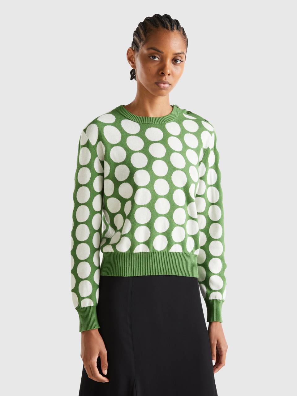Green polka shop dot sweater