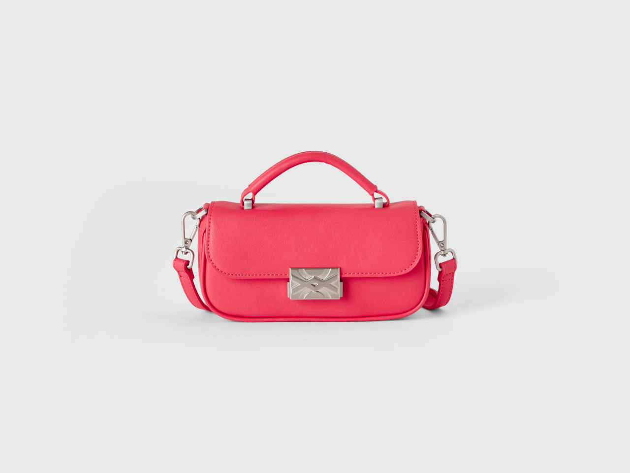 UNITED COLORS OF BENETTON Croc-Embossed Satchel Bag For Women (Red, FS)
